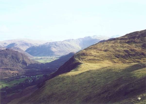 Grange and the fells from Hause Gate