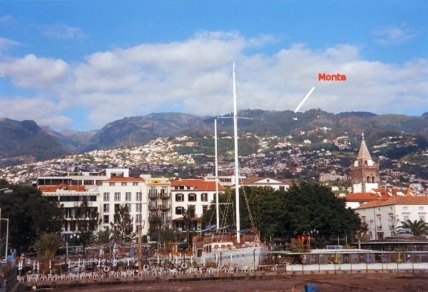 Funchal (with Monte arrowed)