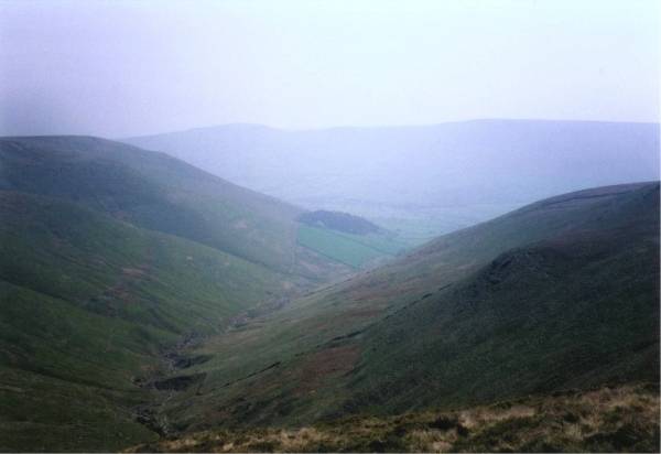 View from Crowden Tower down to Crowden Clough at Edale